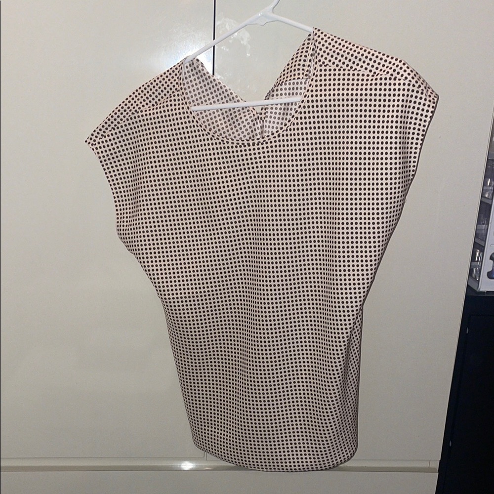 Express Polka Dot Blouse in Brown and Cream
